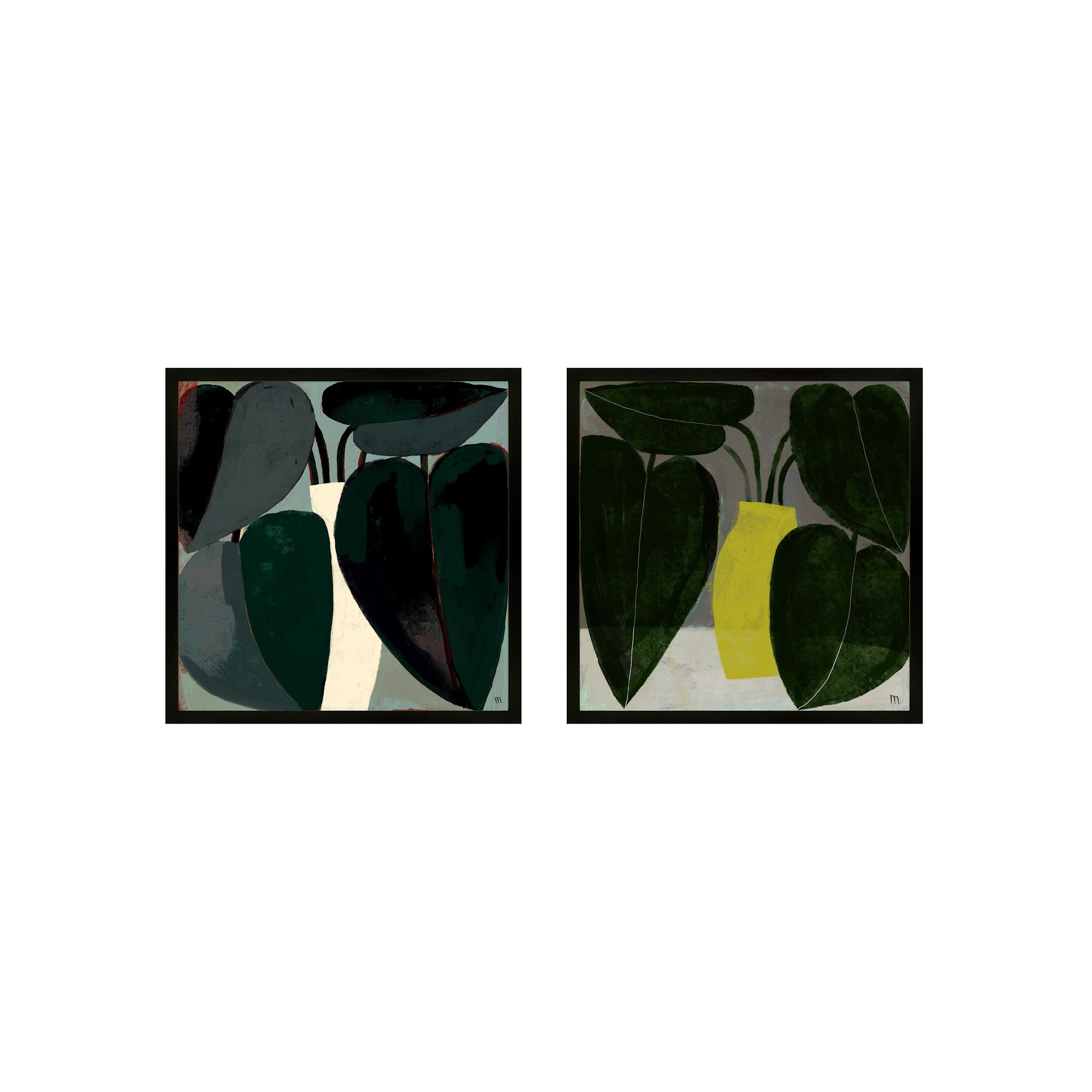 Plant Set Of 2 by Studiom, Black, 44" H x 44" W