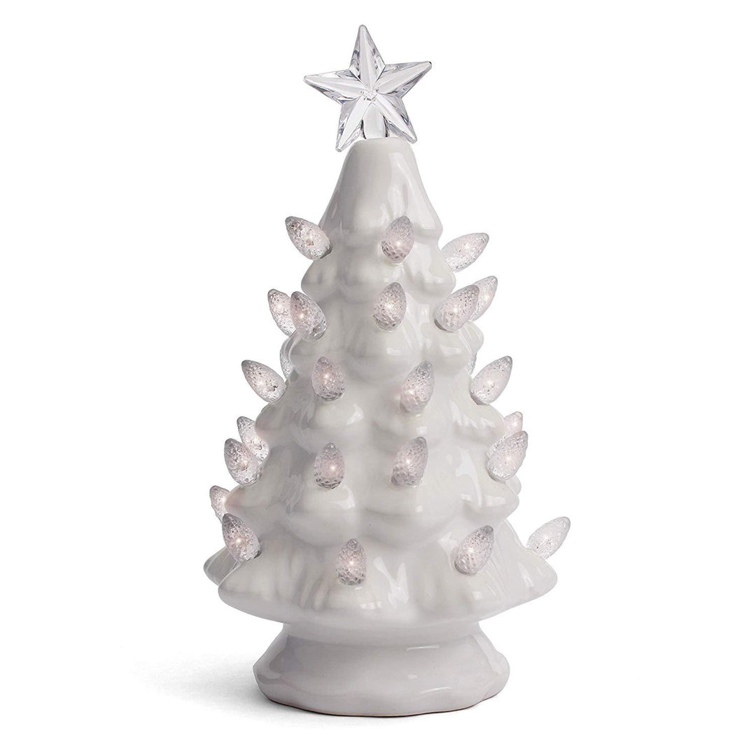Ceramic Christmas Tree That Lights Up-Inspired Vintage Christmas Tree-Indoor Christmas Decorations The Holiday Aisle® Color: White Size: 6.75" H x 3.5" W x 3.5" D