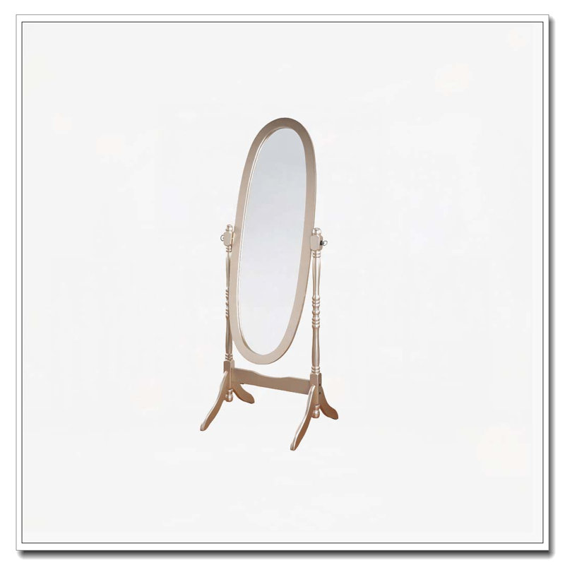 Miroir de plancher en bois, Doré