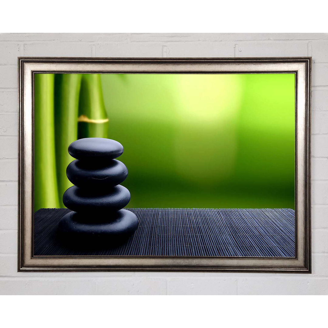 Gerahmtes Leinwandbild Zen Stones Background