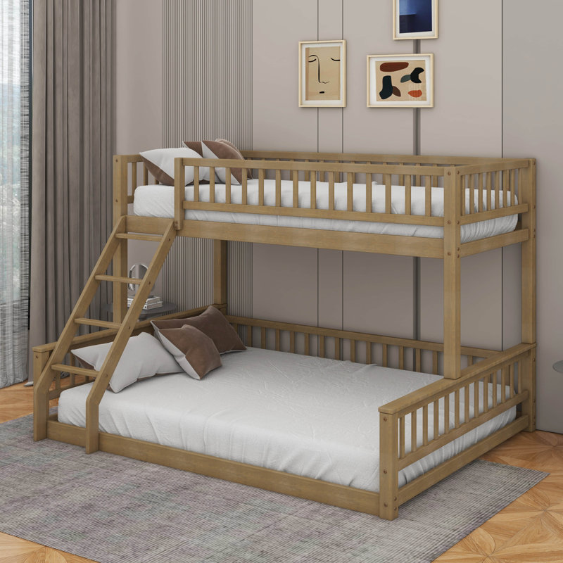 Twin XL Over Queen Bunk Bed, Walnut