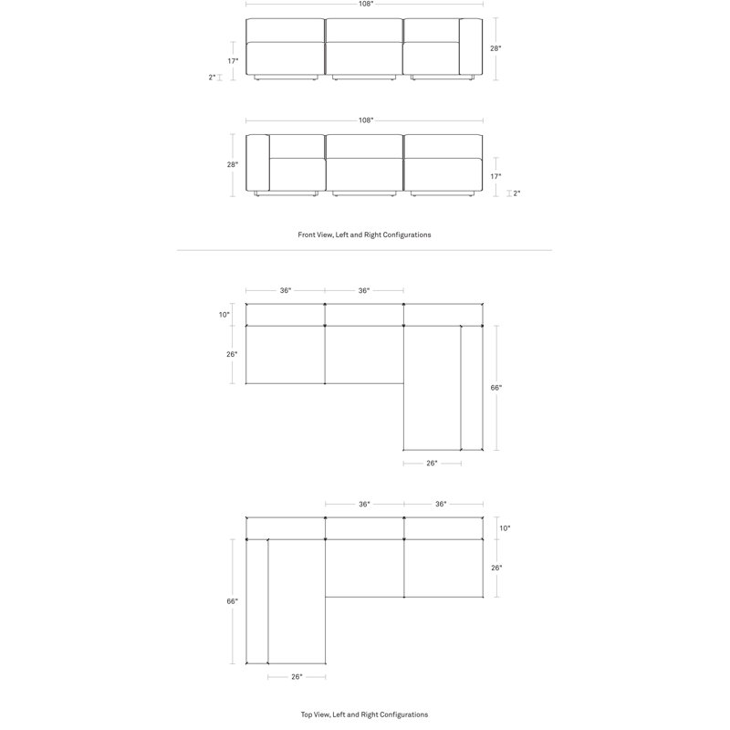 Canapé modulaire en cuir Cleon, Cuir véritable brun clair, Face à la droite