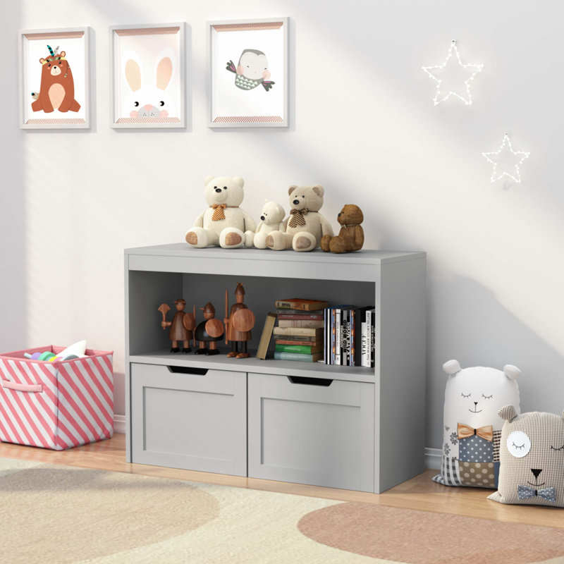 Organisateur de livres, armoire de rangement pour jouets, gris