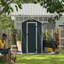 Outdoor Storage Shed with single door, window and vent