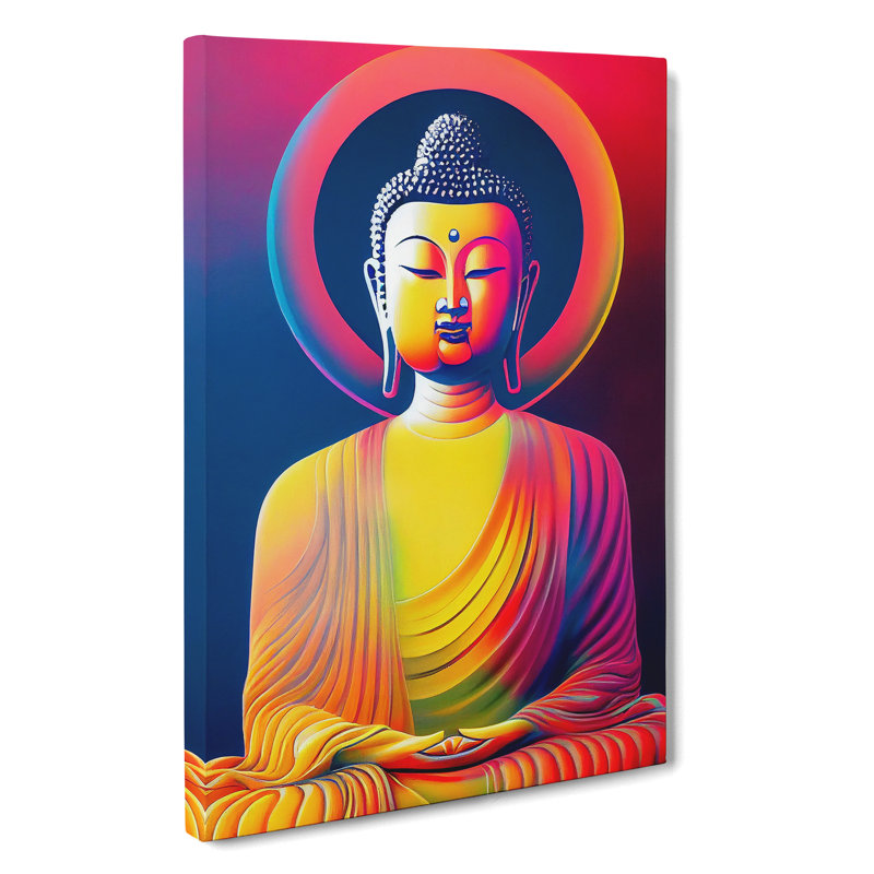 XC1022-1538X Colourful Buddha No.1 - Wrapped Canvas Print, 50cm H x 35cm W x 3cm D