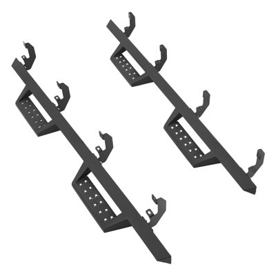 4-Inch Side Steps for 2019-2025 Chevy GMC 1500/2500HD/3500HD Crew Cab, Black Carbon Steel Running Boards, 550 lbs Weight Capacity, Non-Slip Design with Corrosion-Resistant Coating