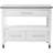 Elixabeth Contemporary Rectangular Kitchen Cart in Stainless Steel and White