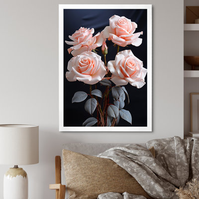 Fleurs roses pastel élégance II - décoration murale florale