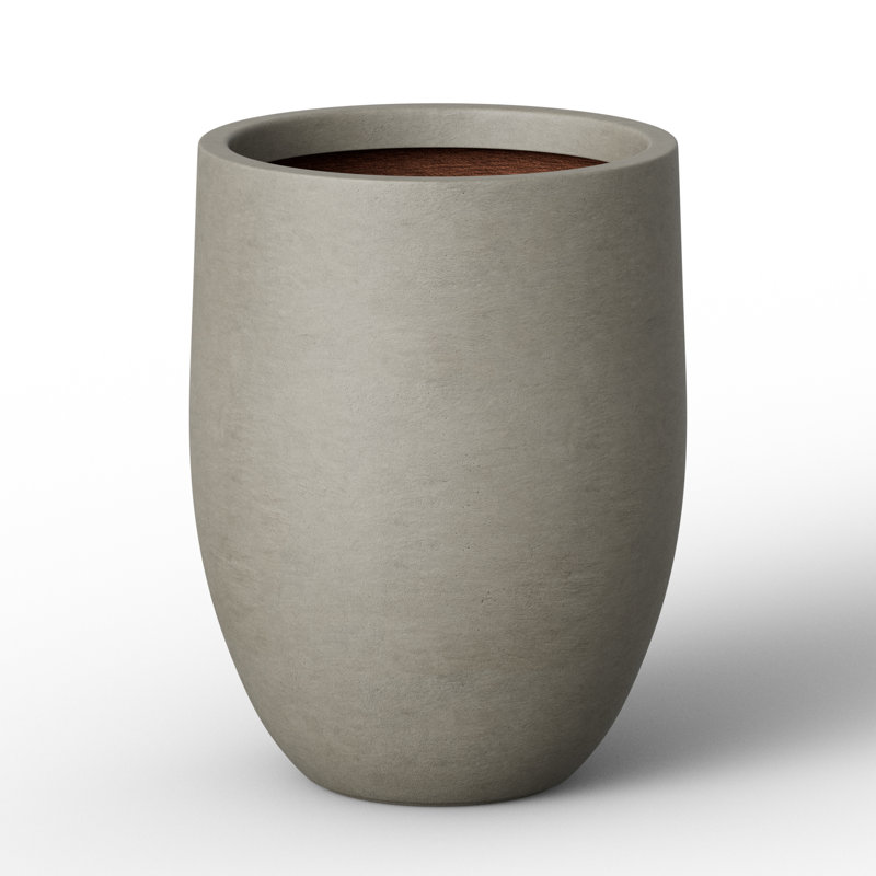 Grand pot à fleurs rond blanc en forme de perle fabriqué à la main avec trou de drainage l 16 po x H 21,5 po, Blanc perle