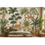 Papier peint botanique rétro avec motif de jungle tropicale-129446141-129446148