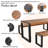 3-Pieces Outdoor Dining Table With 2 Benches, Patio Dining Set With Unique Top Texture, Acacia Wood Top & Steel Frame, All Weather Use, Outdoor Dining