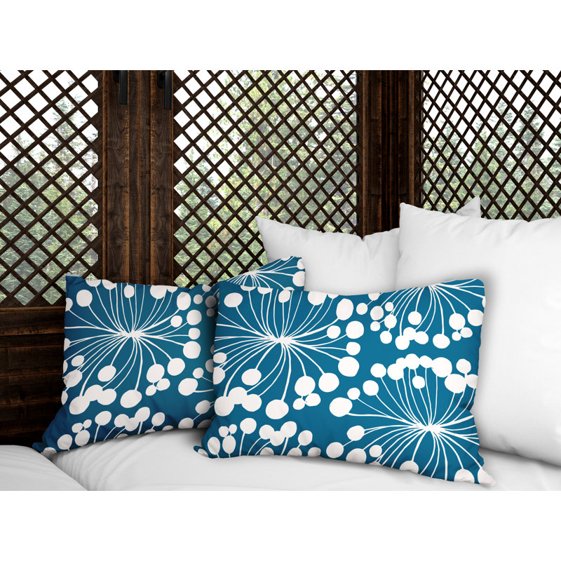 Polyester / Mélange de polyester Housse de coussin rectangulaire intérieure / extérieure lombaire et insert, Turquoise