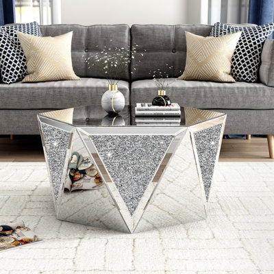 Amla 31" Glass Coffee Table Mirrored Top