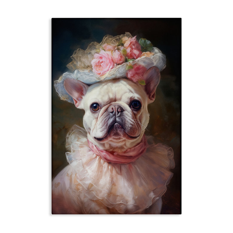 Victorian French Bulldog Canvas, design par Wumples, H 45 po x l 30 po