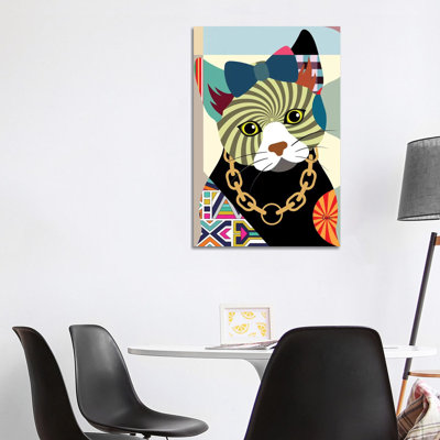 Hipster Kitty par Lanre Studio - impression sur toile tendue