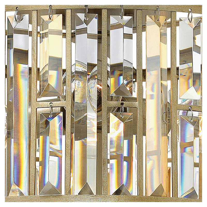 Mereworth 3-Light 16.5" Flush Mount, Silver Leaf