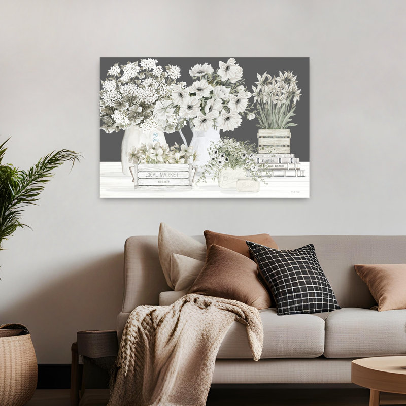 Collection de Cindy I, art floral contemporain, H 32 po x l 48 po