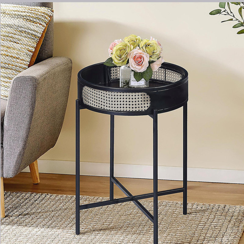 Table de bout noire avec plateau