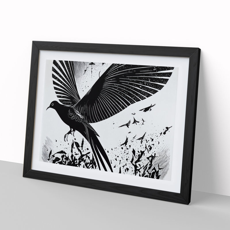 Awe Inspiring Bird - Single Picture Frame Print, Black Framed, 46cm H x 64cm W x 2cm D