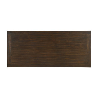Ensemble de salle à manger classique 7 pièces brun foncé et 6 chaises d'appoint rembourrées gris