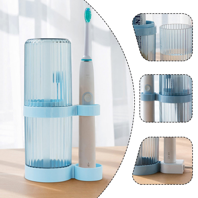 Support de brosse à dents avec coupes / couvercle de brosse à dents, support de rangement pour support de dentifrice, pour brosses à dents électriques, dentifrice