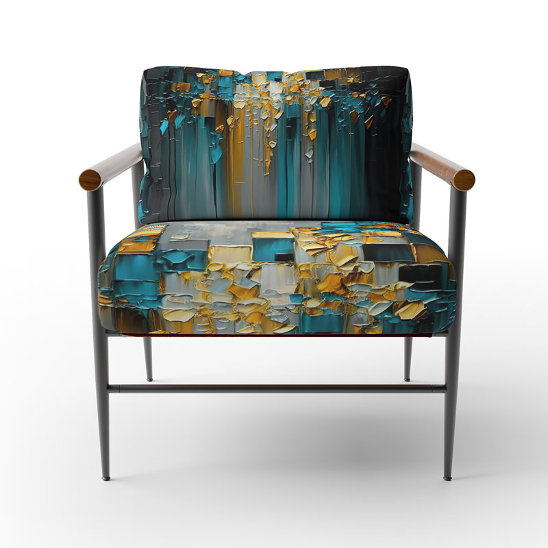 Das - Fauteuil rembourré à motif géométrique abstrait, Noir, noir, noir, noir