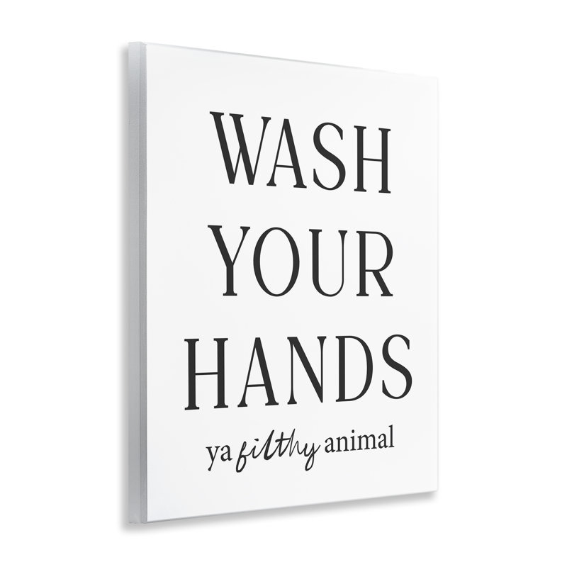 «Wash Your Hands», plaque murale amusante, par Lettré et doublé