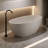63'' Freestanding Bathtub In Beige Stone Resin, Overflow And Pop - Up Drain, Hard Tough, Non Permeable, Ideal For Relaxing Baths Bathtub, Tough , Easy Installation, Comfortable Bathing