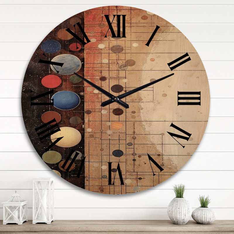 Horloge murale en bois massif Richel, Très grand