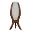Lampe de bureau en bois de noyer et verre givré