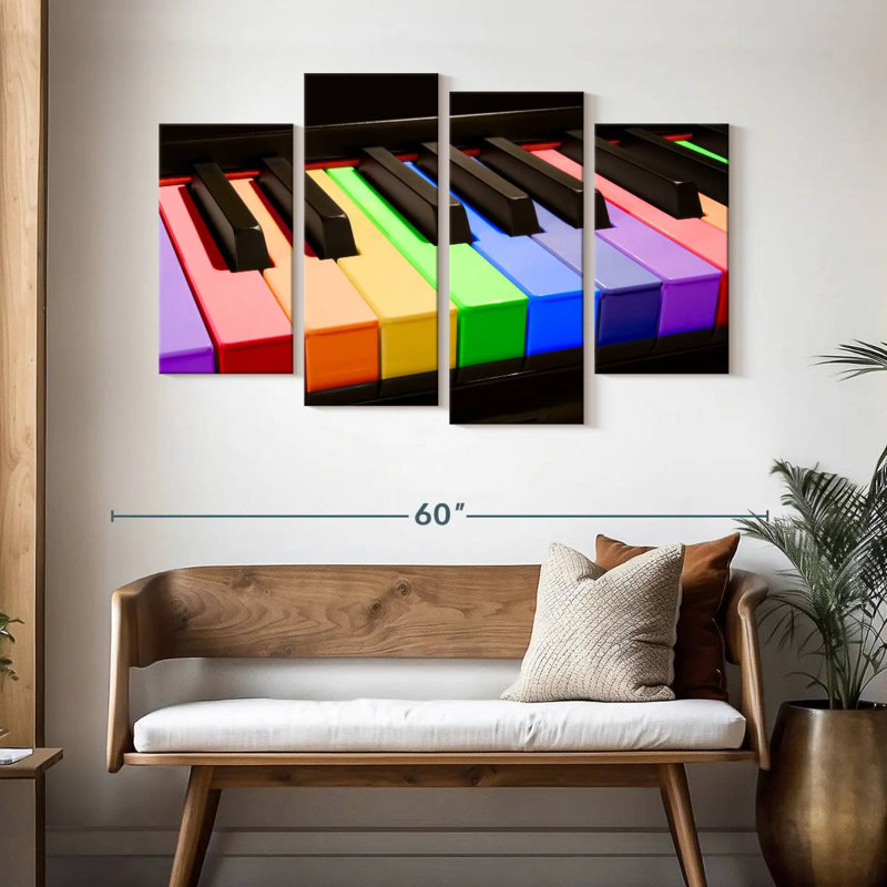 Abarca Rainbow Piano Keys, H 32 po x l 52 po