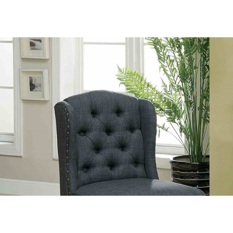 Chaise de salle à manger à hauteur de comptoir rustique 2 pièces, Gris