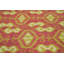 Tapis oriental géométrique rose Kilim 6 x 9