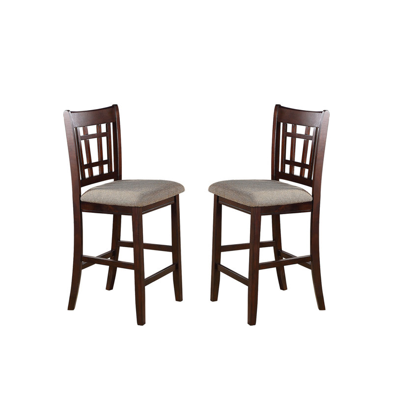 Ensemble de 2 chaises à hauteur de comptoir en bois massif Neena