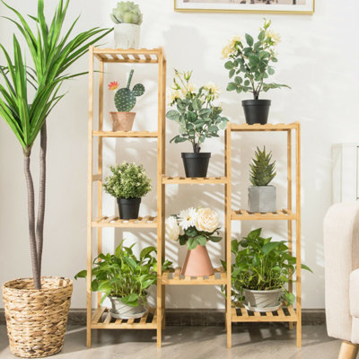 Javonie Solid Wood Plant Stand 9 Tier