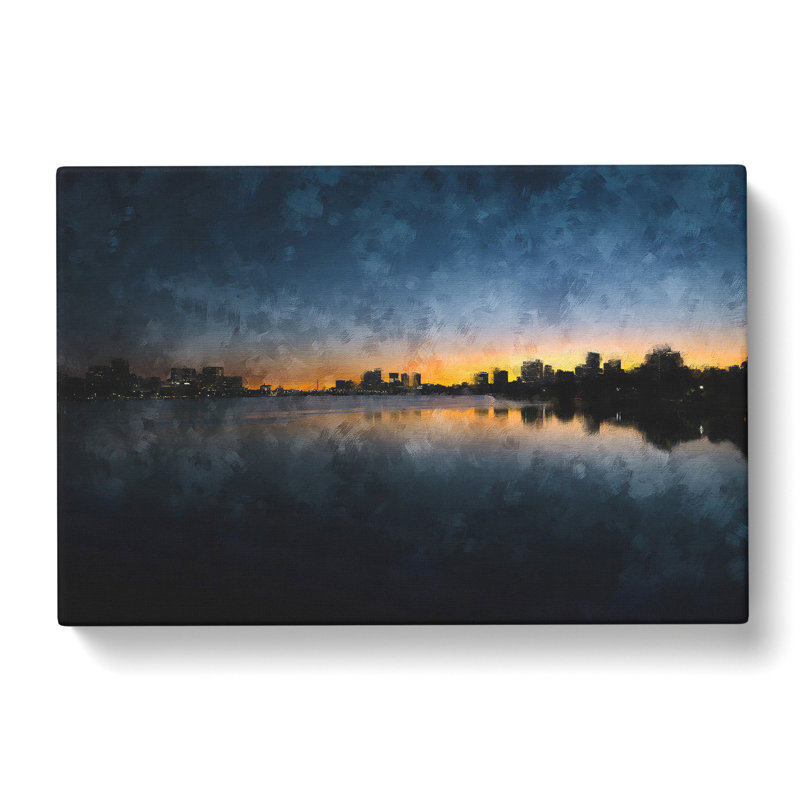 Cambridge Massachusetts Skyline - Wrapped Canvas, 50cm H x 76cm W x 3cm D, Blue/Grey/Brown
