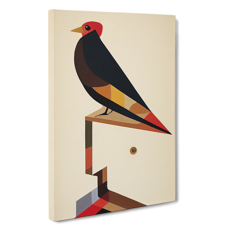XC1022-1741X Cubist Abstract Bird - Wrapped Canvas Print, 50cm H x 35cm W x 3cm D