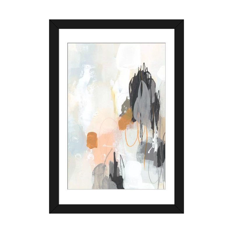 « elevation i », impression sur toile, Papier d'art encadré noir, Blanc, H 32 po x l 24 po x P 1 po