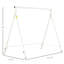 Robuste structure de balançoire en métal, capacité de 528 lb, blanc, pour un support de terrain de jeu pour pelouse de cour arrière, convenant élégamment aux espaces extérieurs