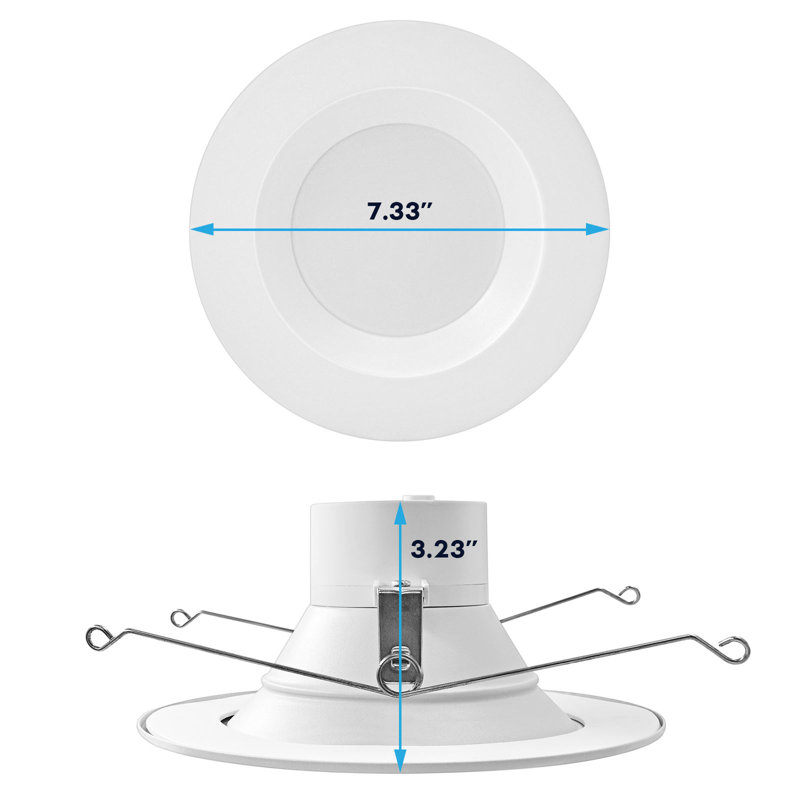 7.33'' White Aluminum Dimmable LED Recessed Lighting Kit