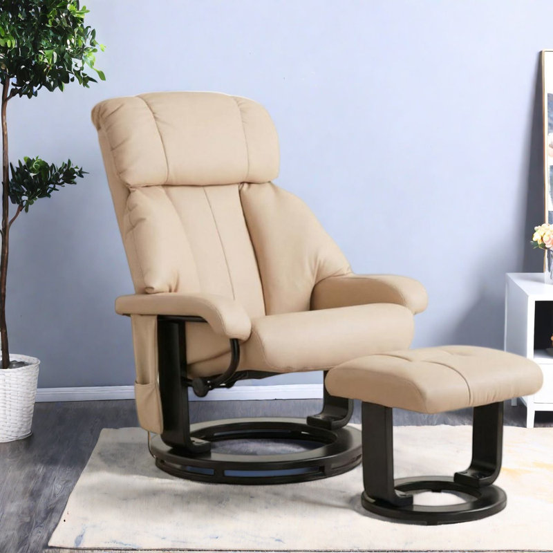 Fauteuils de massage inclinables avec repose-pieds, pivotants en bois et cuir PU bleu, pour un confort moderne à domicile.