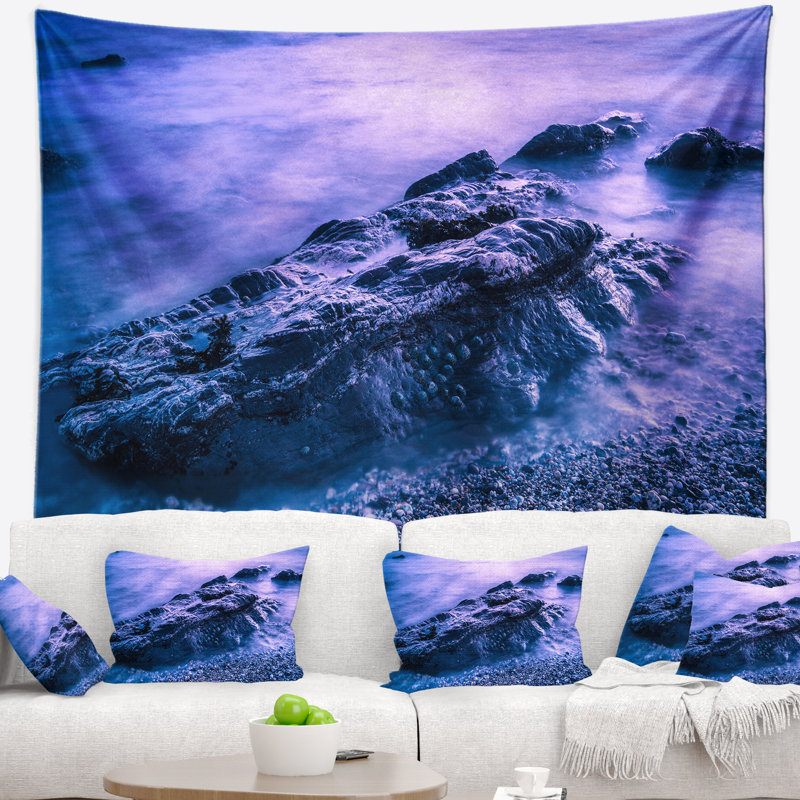 Tapisserie «Seascape Blue Slow Motion Sea Waves», H 50 po x l 60 po