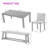 Extendable Farmhouse Dining Table Set for 4-8 - Rattan Chairs & Dual-Tone Finish, Child-Safe Compact Design-171073075