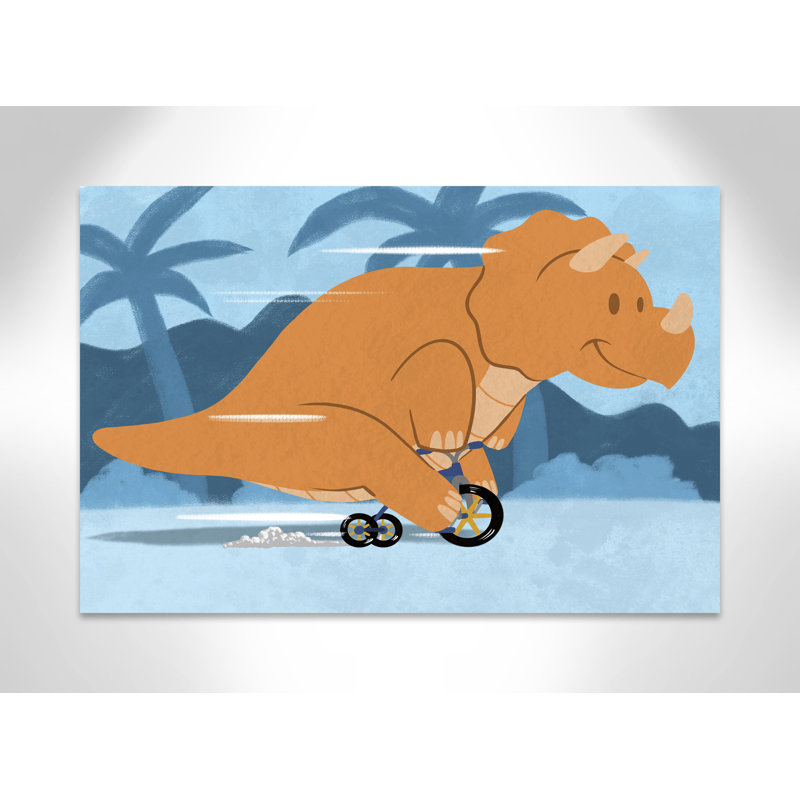 «Riding Dino 2», impression sur papier, H 24 po x l 36 po x P 1,5 po, Canevas