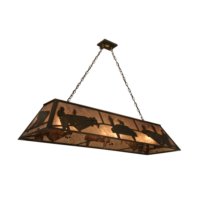 Antique Copper Glass Pool Hall Pendant Light