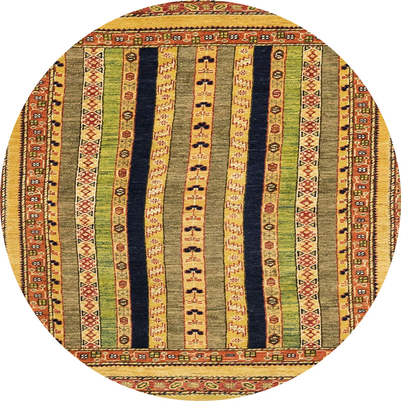 Striped Indoor Rug, Round 3'