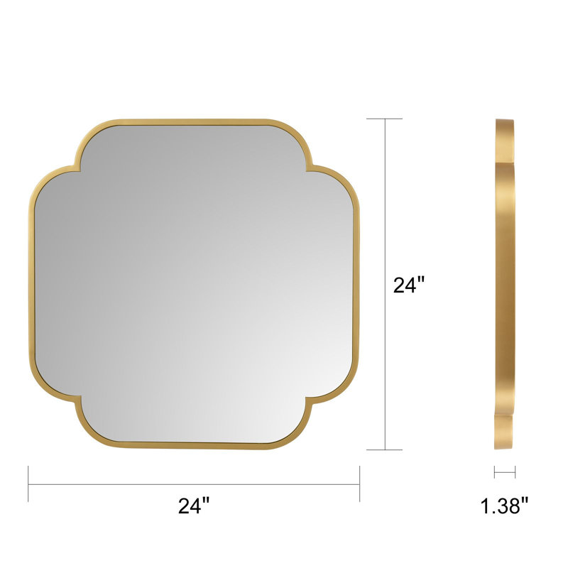 Miroir mural Macluu, 23,6 po x 23,6 po, Or