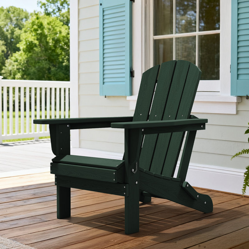 Chaise Adirondack pliable en PEHD Clitheroe, Vert
