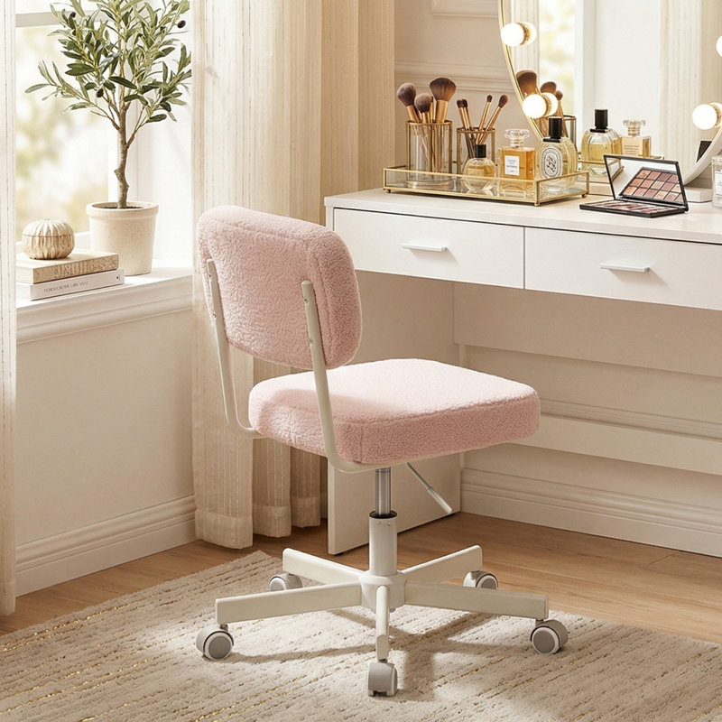 Chaise de coiffeuse avec dossier, Rose