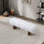 Banc en fourrure kaki blanche